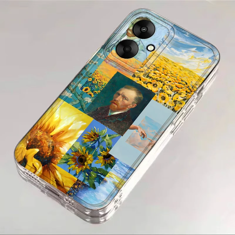 Funda para Xiaomi Redmi Note 11S 10Pro 8 10S 10Lite 11 14 13 12 Pro Plus 9 12S cubierta transparente Van Gogh girasoles