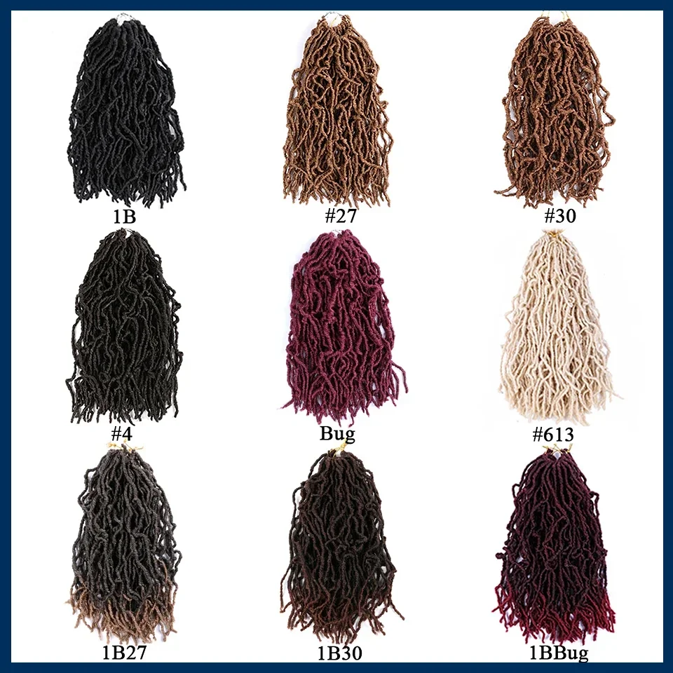 14-calowe syntetyczne krótkie nowe warkocze Faux Locs Ombre Soft Locs Crochet Hair Goddess Locs Crochet Hair For Black Women And Kids