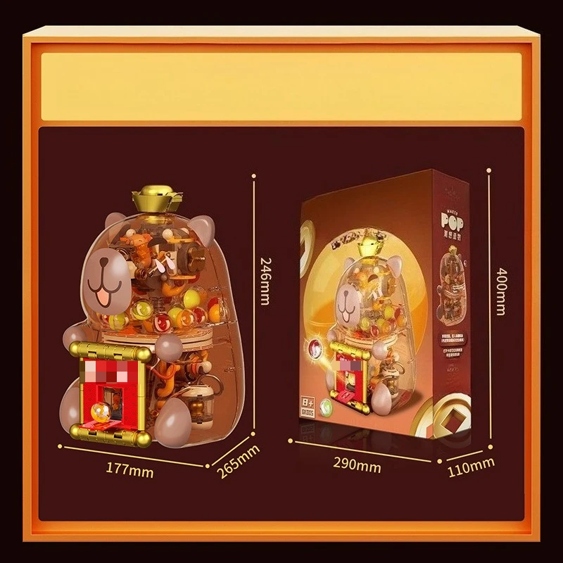 SEMBO Capybara Überraschung Gashapon Bausteine Maschine Zusammengebaut Kinder Kreative Figuren Trendy Spielzeug Modell Geburtstag Geschenk