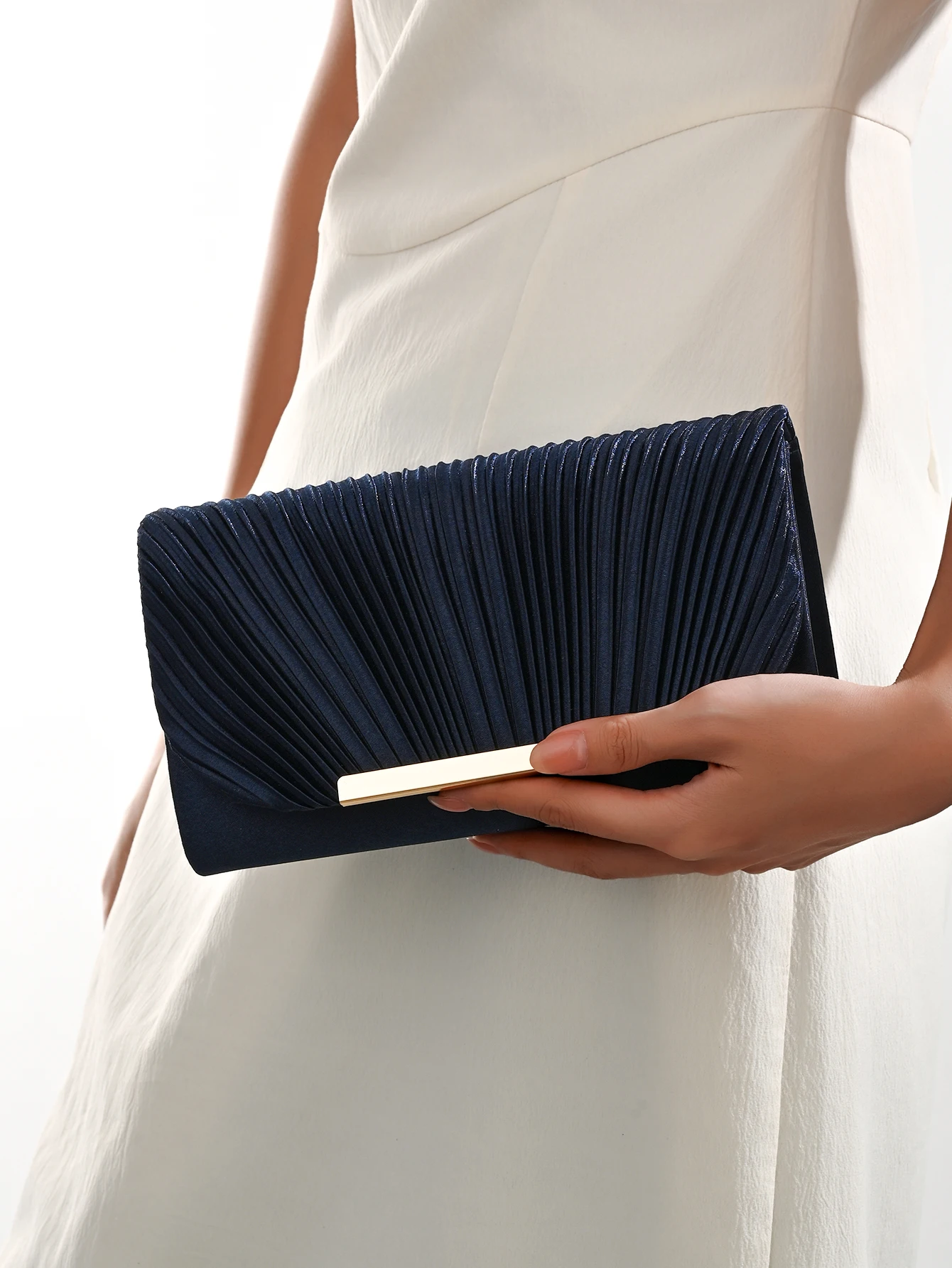 Damen-Abendtasche, Neue Kleine Quadratische Tasche mit Kette, Plissee-Design, Geeignet für Partys, Hochzeiten, Bälle, Bankette – Detail 31