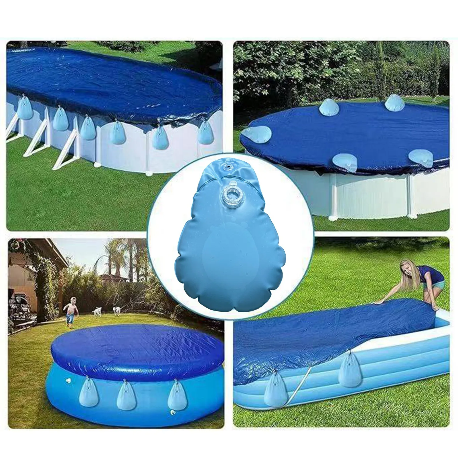 Swimming Pool Water Bags Pool Weights With Hook Leakproof Thick PVC Antifreezing Winter Pool Tarp Weights Heavy Duty Swimming