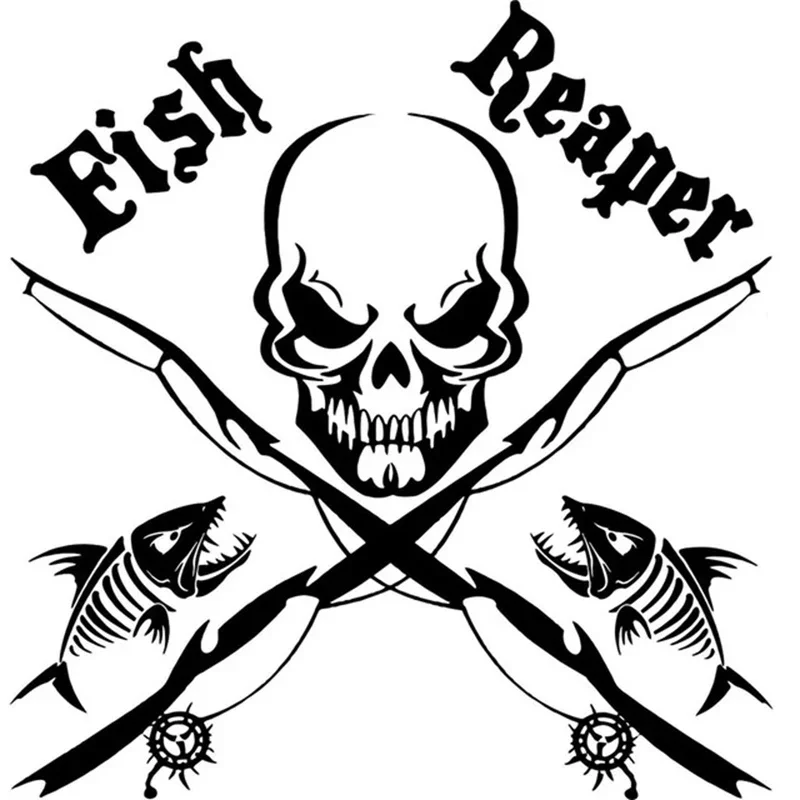 Waterproof shed fishing machine skeleton waterproof fishing rod Sticker Car fun PVC sticker 40cmx40cm