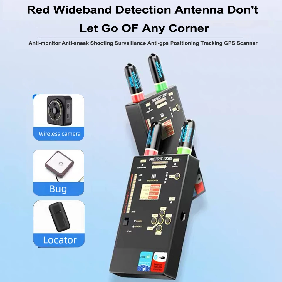 

AI Intelligent Detector Eliminator Anti-monitor Anti-sneak Shooting Bug GPS GSM WiFi Bluetooth Signal Hacking Gadgets Detection