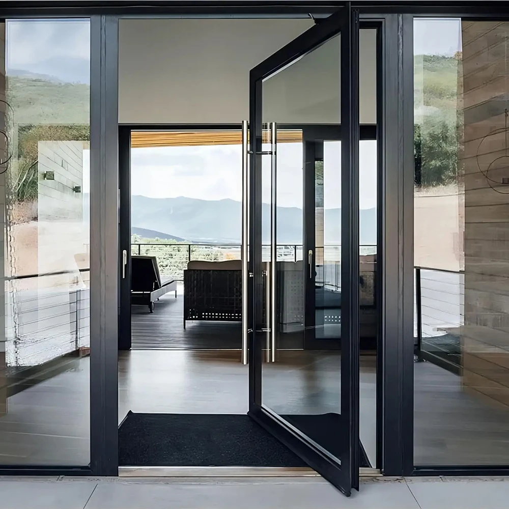

Sixinalu Pivot Door Entrance Exterior Modern Design Residential Casement Doors Thermal Break Aluminium Double Glaszed Custom