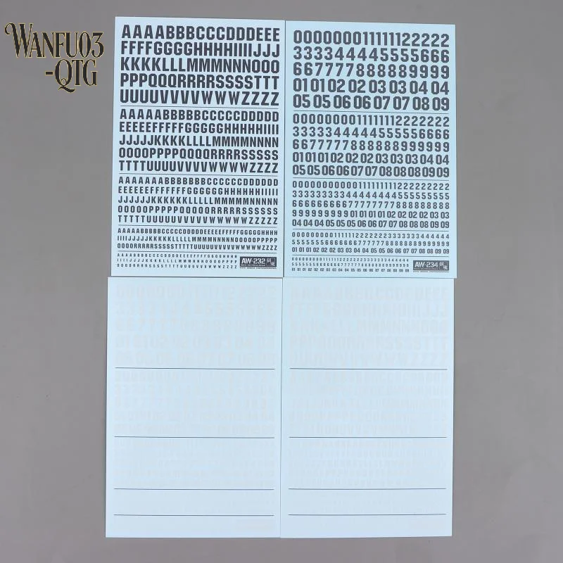 High Quality Modeling Number Letter Water Decal Stickers With Clear Print Multiple Styles Perfect For Military Model DIY Hobby