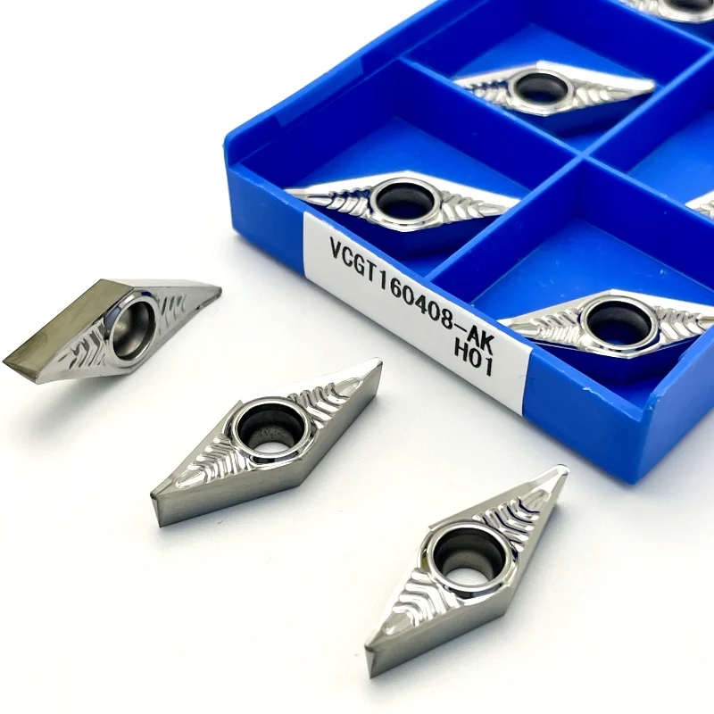 VCGT160402 VCGT160404 VCGT160408-AK H01 Carbide Insert Cutter Tool Stainless Steel Milling CNC Lathe Tools Cutter Turning  VCGT