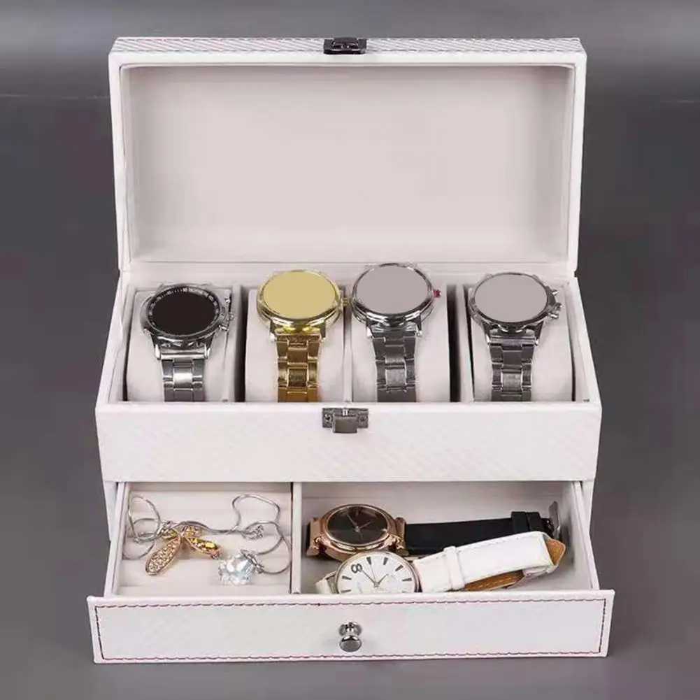 Capacity Watch Holder Capacity Double Layer Watch Jewelry Storage Box for Quick Classification of Watches Rings Bracelets