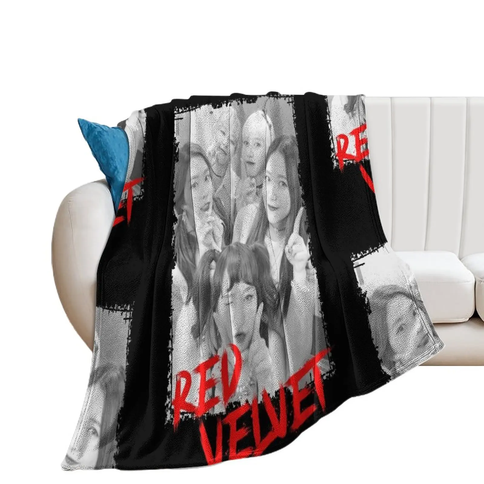 

Red Velvet Kpop Group Members black and white Korean Kpop RGB Color Design Throw Blanket Luxury Thicken Softest Blankets