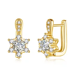 Trendy Gift Female 4.5mm Round Cut Moissanite Star Earrings For Women 100% Silver 925 Certificated Jewelry Pass Diamond Test