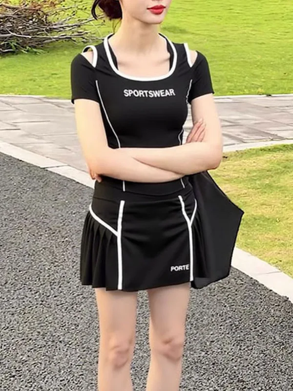 Ropa deportiva de entrenamiento físico para Yoga para mujer, conjunto de dos piezas Qui Dry, pantalones de falda Profional para correr de verano