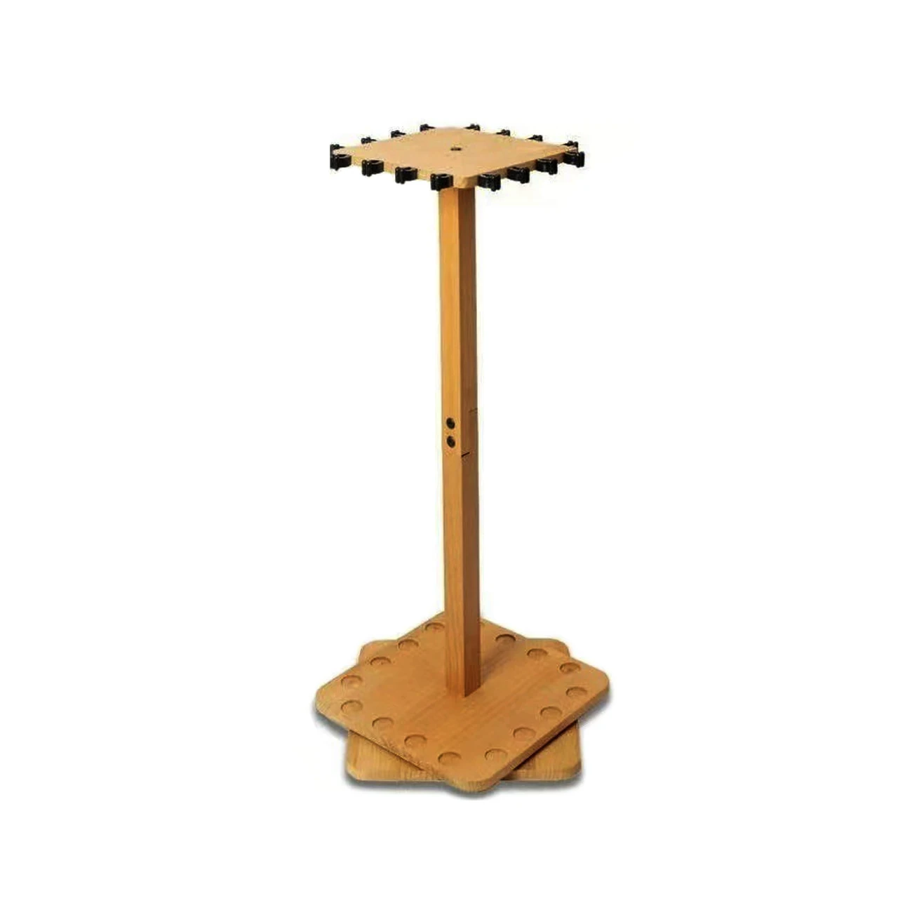 حامل قضيب صيد خشبي قابل للدوران عموديًا مكون من 16 مقعدًا