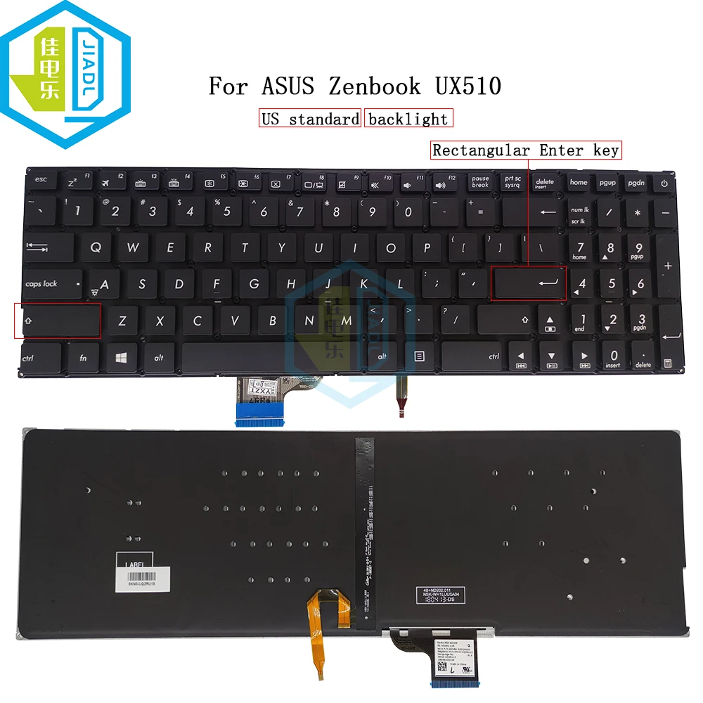 

US RU Backlit Keyboard Backlight For Asus Zenbook UX510 V510 UX510UX V510UX UX510UW-RB71 English Russian Laptop Keyboards Light