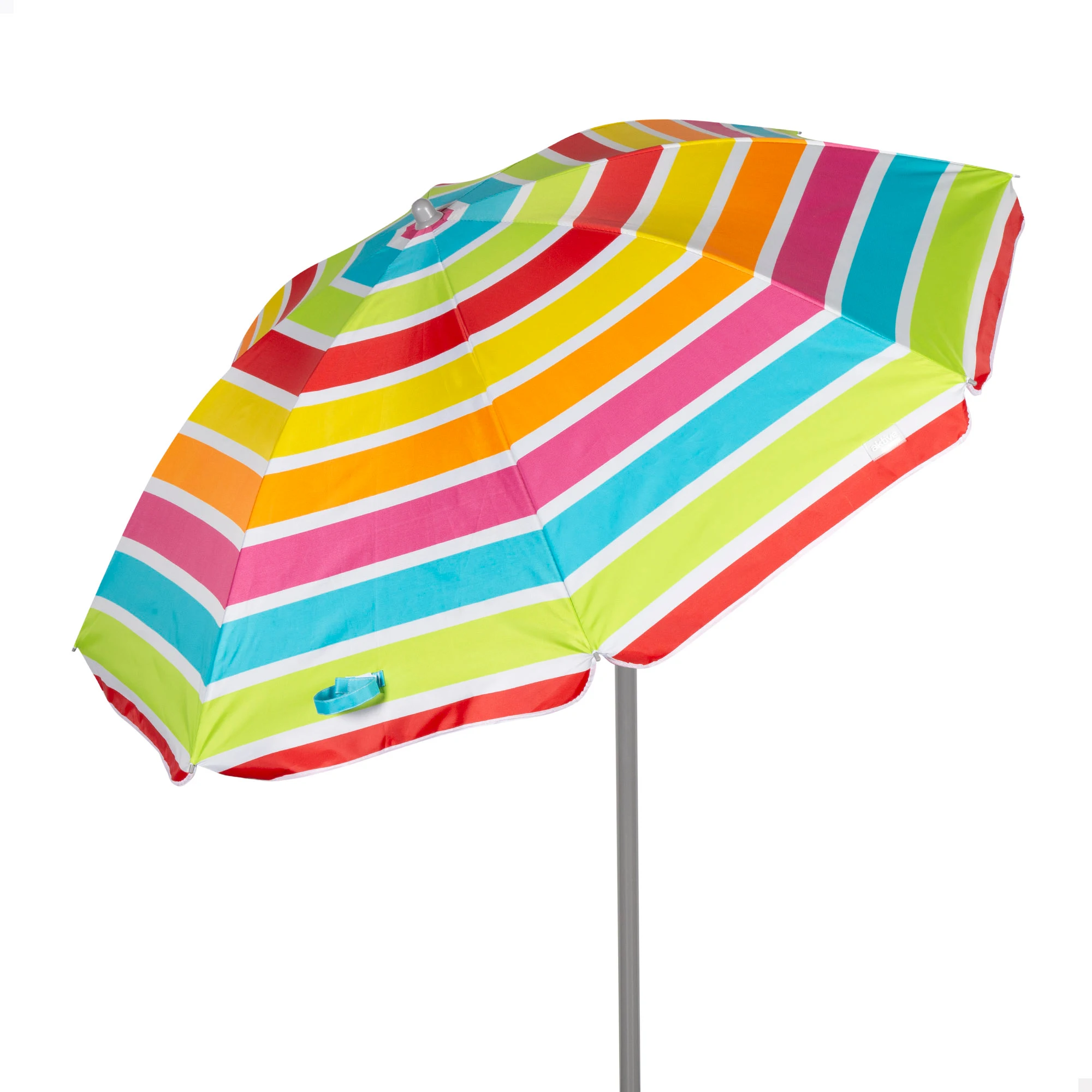 Aktive UV50 multicolor Beach Umbrella Tilt Height Adjustable Steel Mast Polyester Oxford Fabric Beach Umbrella Includes Carrying Cover With Handle