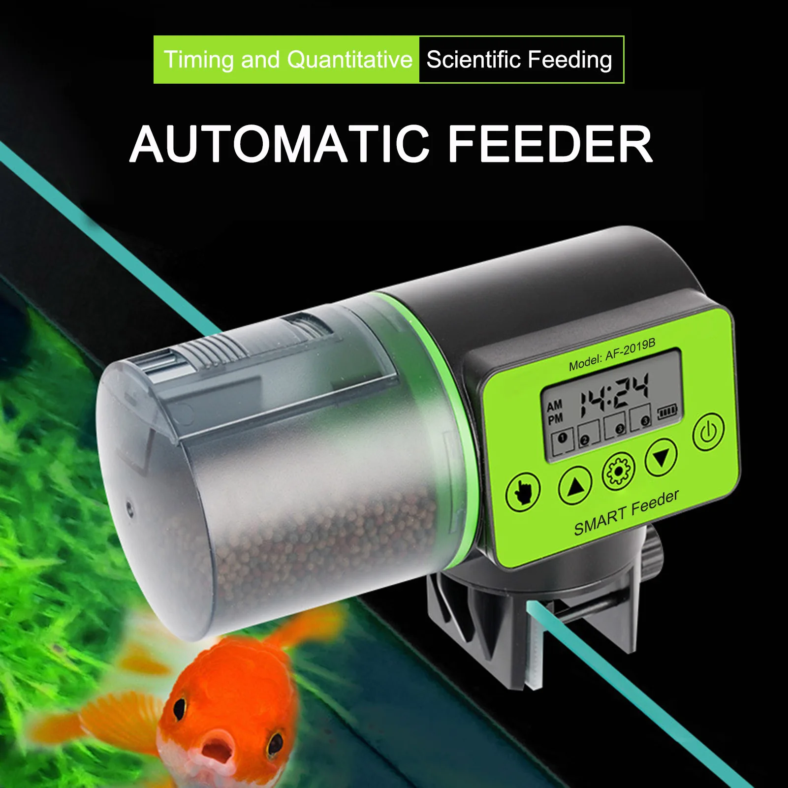 Fish Tank Automatic Feeder Intelligent Timing Automatic Smart   Feeder Large Capacity Aquarium Fish Feeder