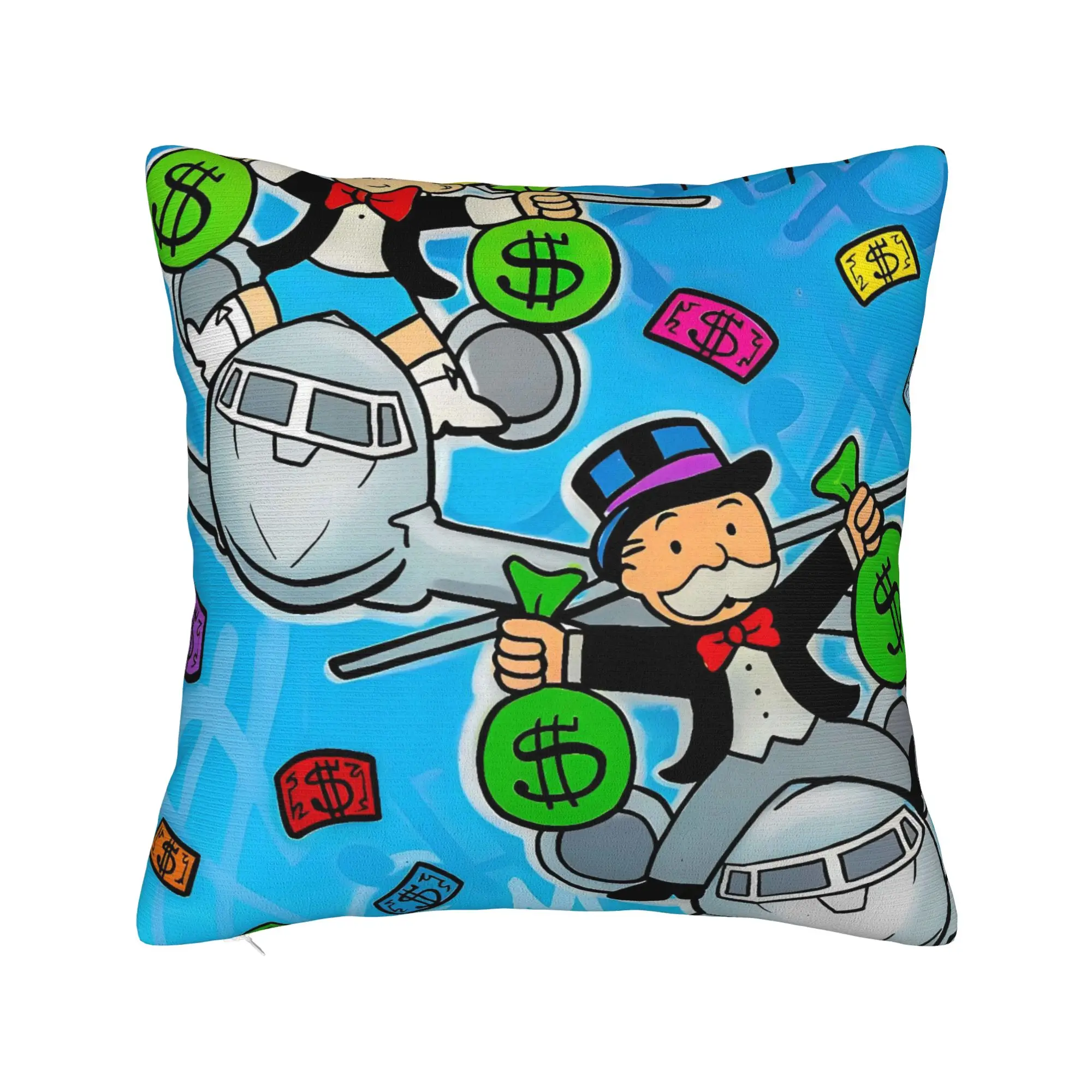 Monopolys Money Dance Pillowcases  Kawaii Pillow Case For Living Room Bed Chair Graphic Pillow Cover