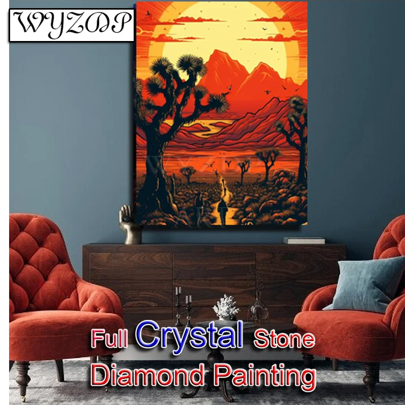 5D Diy 100% Crystal Diamond Painting Kit Landscape Full Square Diamond Embroidery Cross Stitch Diamond Art Crystal Decor 231217