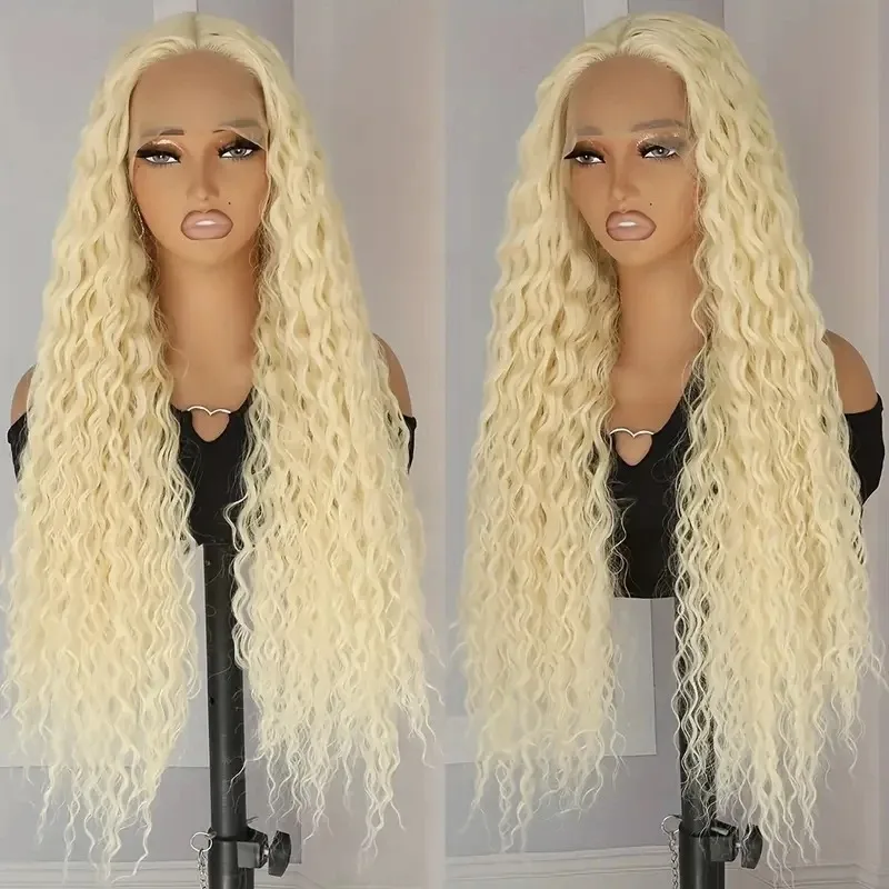 613 13x6 Lace Front Wig Human Hair Honey Blonde Deep Wave Wig 20 inch 200% Density 613 HD Lace Frontal Wig for Women Blonde Curly Wigs Human Hair Pre Plucked with Baby Hair