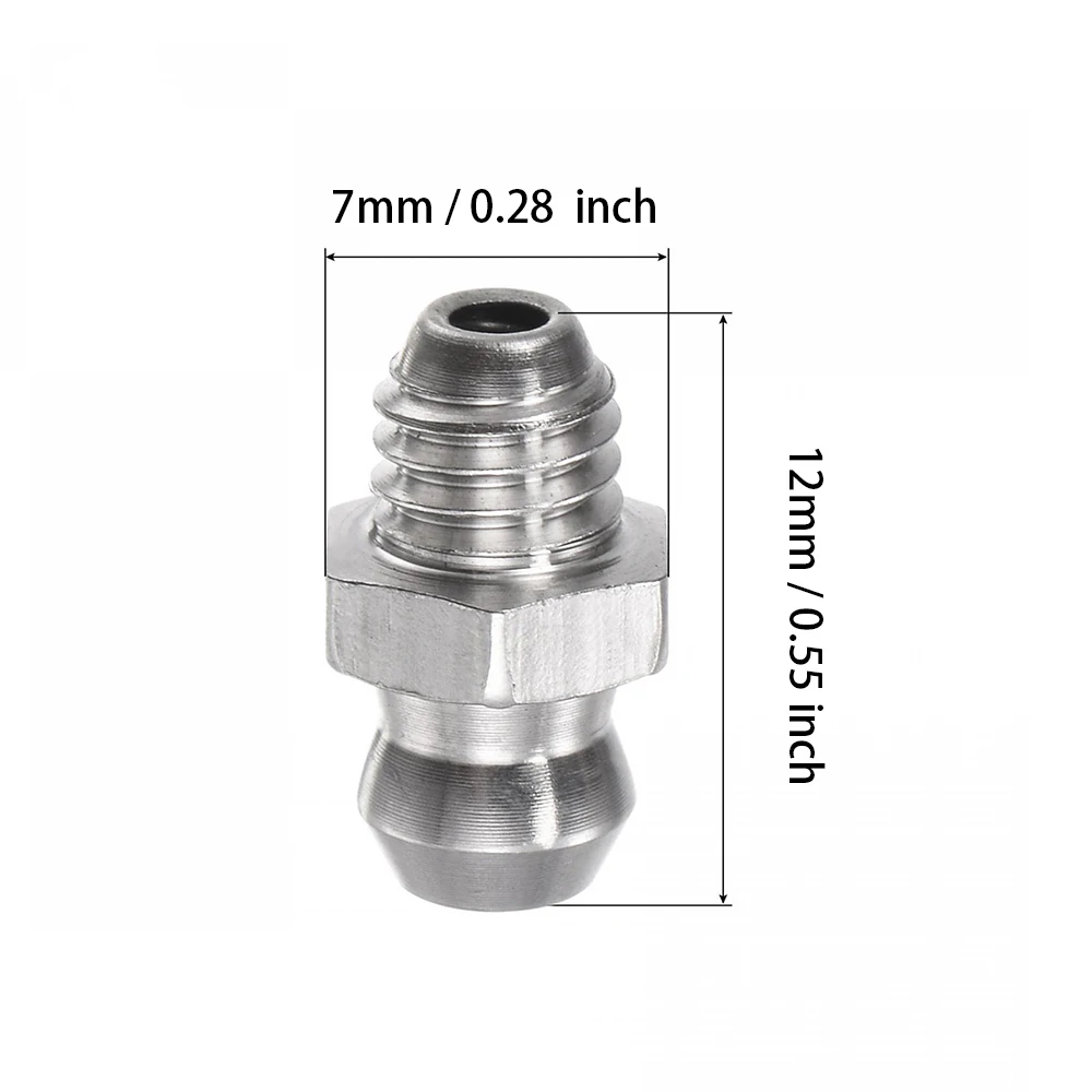 10/20PCS Stainless Steel Grease Nipple Straight Hydraulic Grease Nipple Male Thread Fitting For Auto Bearings Accessories