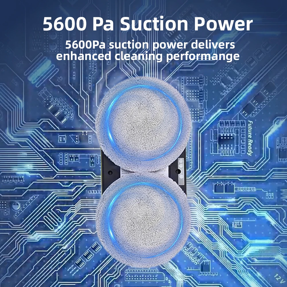 전기 창문 진공 청소 로봇 5600Pa 흡입력 지능형 유리 세척 로봇 자동 물 분사 기능 가정용