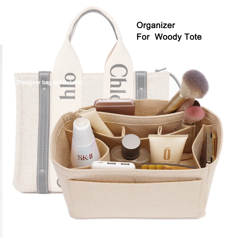 Geldbörse Liner Organizer Einfügen, Filz Make-Up Tasche Lagerung mit Ipad Beutel, Frauen Luxus Handtasche Tote Former, für Woody Tote Inneren Taschen