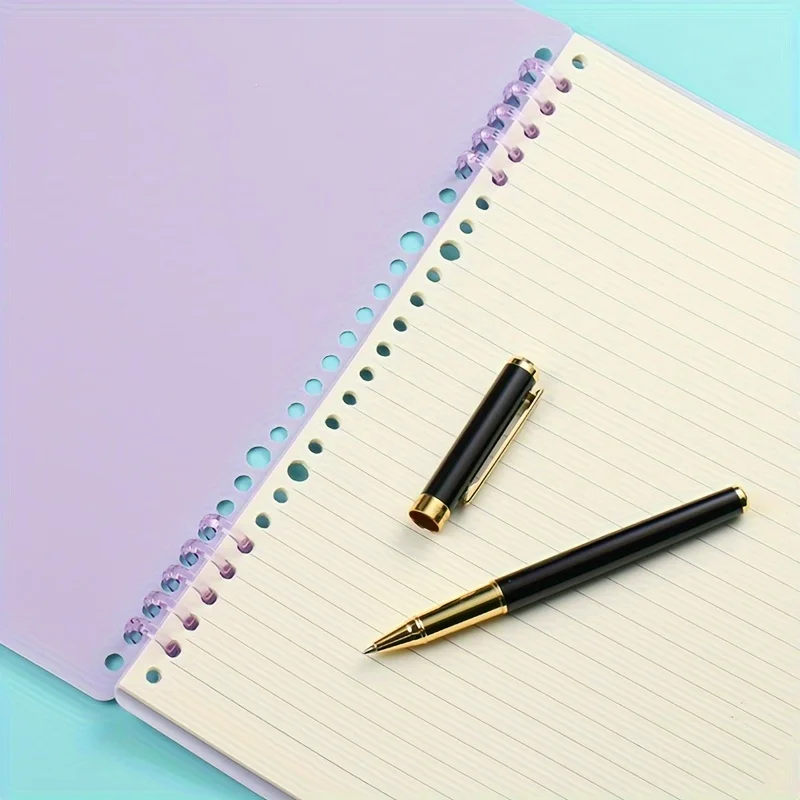 10 قطعة من الموثق المقطعي ذو 5 فتحات في Morandi لمخطط DIY، مجلدات حلقة دفتر الملاحظات البلاستيكية للوازم المكتبية للطلاب في المدرسة