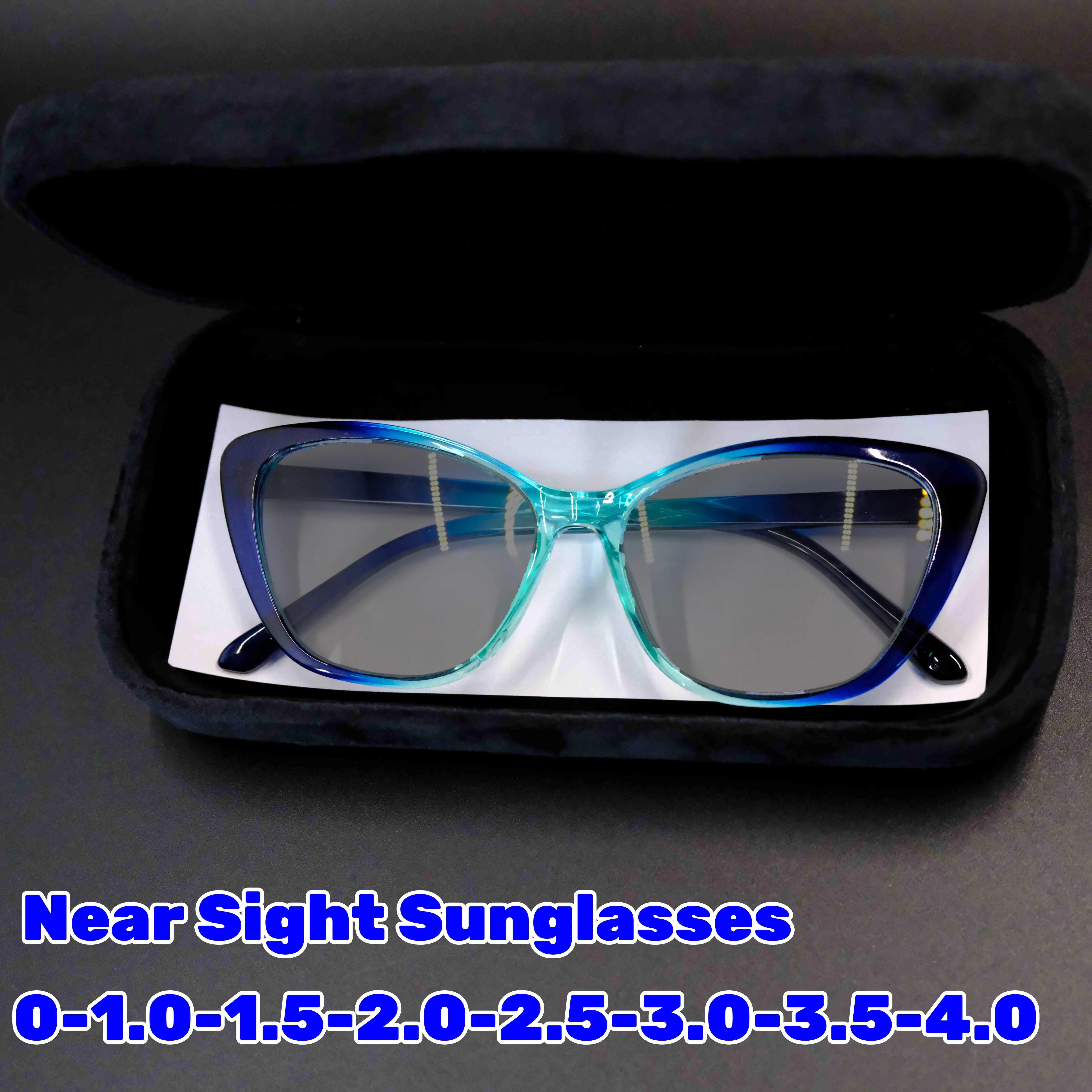 

Luxury Brand Cat Eye Myopia Sunglasses for Women and Men UV Resistant Beach Travel Decorative Near Sight Minus Sight Eyeglasses
