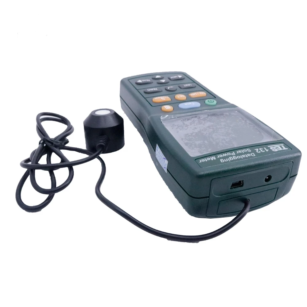 Medidor de energía Solar TES-132, amplio rango espectral, grabación de datos, Cable USB, Software, medidor de potencia de alta precisión