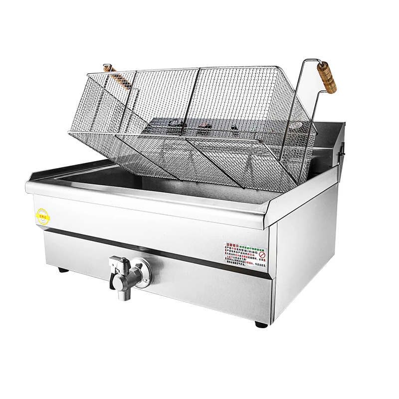 주방 레스토랑 판매를 위한 프라이팬 바구니가 있는 전문 자동 전기 프라이 20L 상업용 패스트 푸드 프라이팬