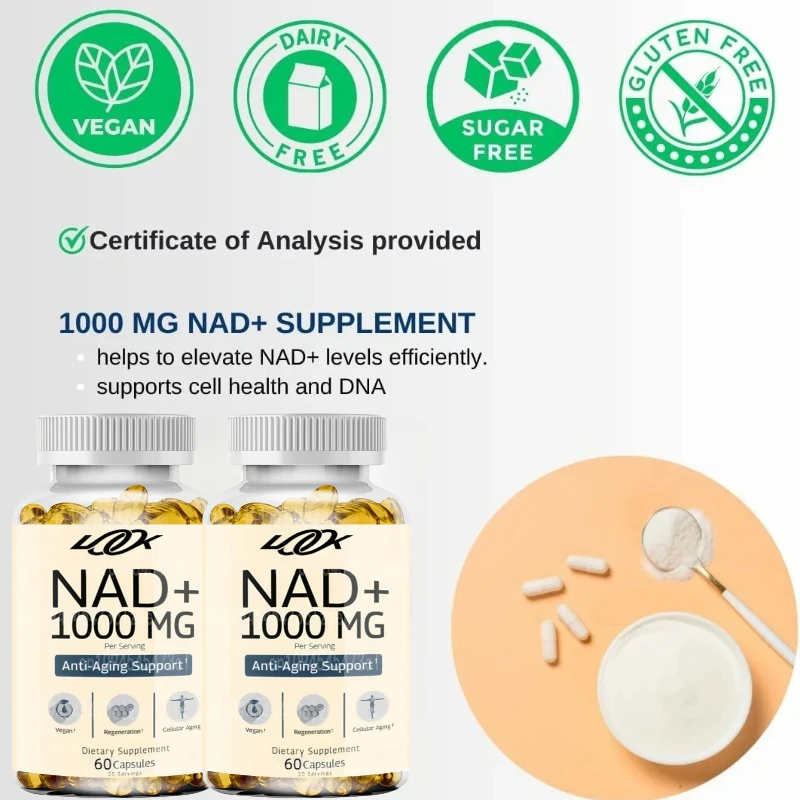 NAD + ريسفيراترول - يدعم صحة الخلايا، وتبييض البشرة، وإدارة عملية التمثيل الغذائي