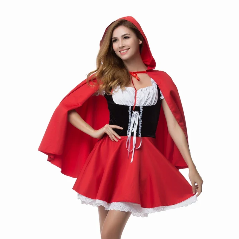 Women's Plus size Red Riding Hood Costume Halloween Fancy Dress