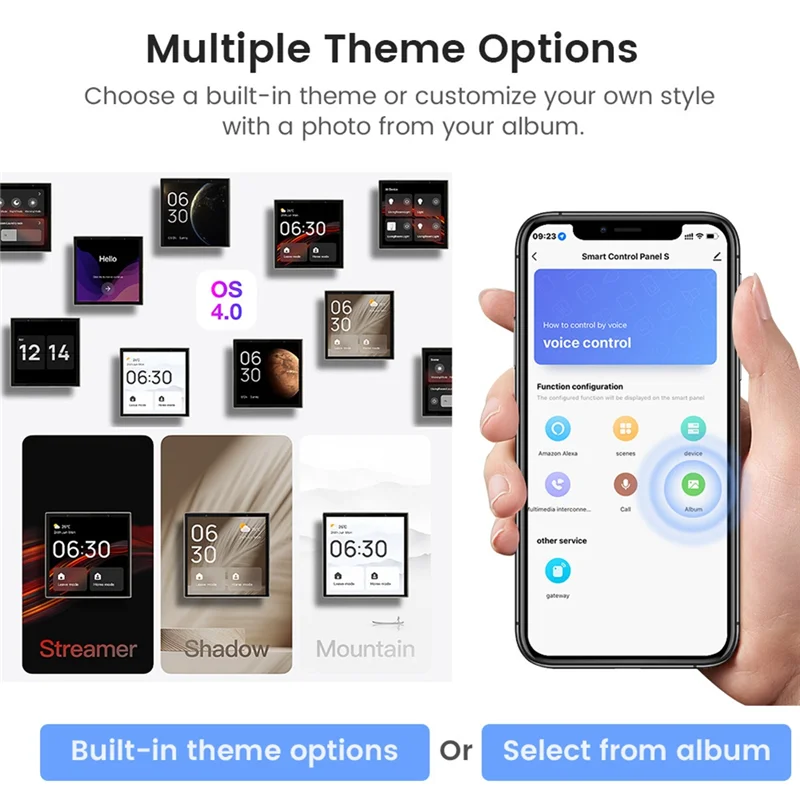 

ABUD-Wifi Voice Control Panel Voice Control Interruptor Tuya Smart Home With 4-Inch Touch Screen For Smart Home Control