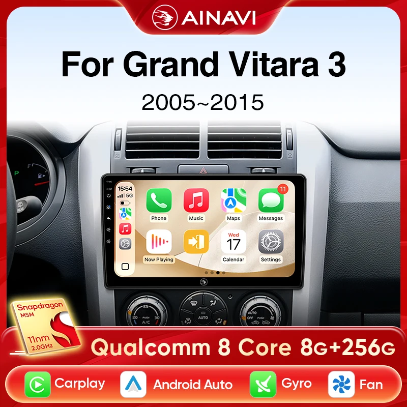 

Ainavi Car Radio For Suzuki Grand Vitara 3 2005-2015 Wireless CarPlay Android Auto Multimedia Player GPS 4G WiFi Autoradio 2 Din