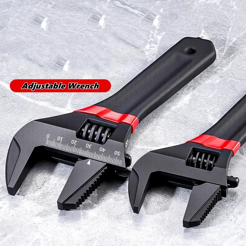 1 Pieza Llave Ajustable de Mango Corto de 6/8” de Gran Diámetro para Baño, Mini Llave de Boca Ancha de Gran Diámetro con Mango Corto