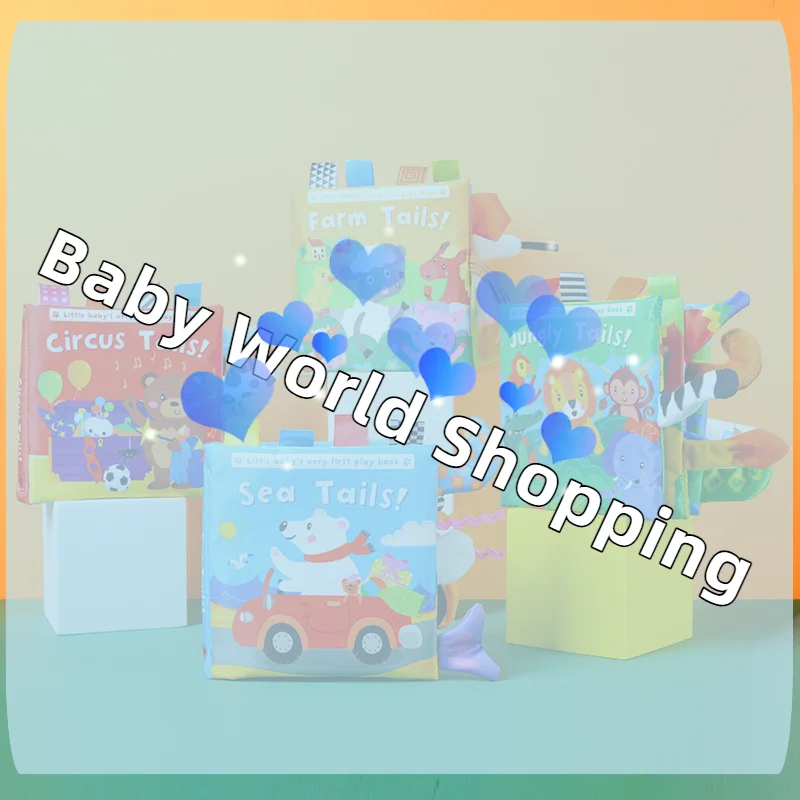 아기 장난감 만화 동물 꼬리 아기 천 책 교육용 링 종이 천 책 장난감 계몽 아기 장난감 0-12개월