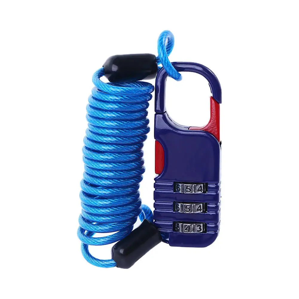 自転車盗難防止オートバイ 3 桁パスワードコンビネーション安全ケーブルワイヤーロープヘルメットロック 60 * 22 ミリメートル安全アクセサリー