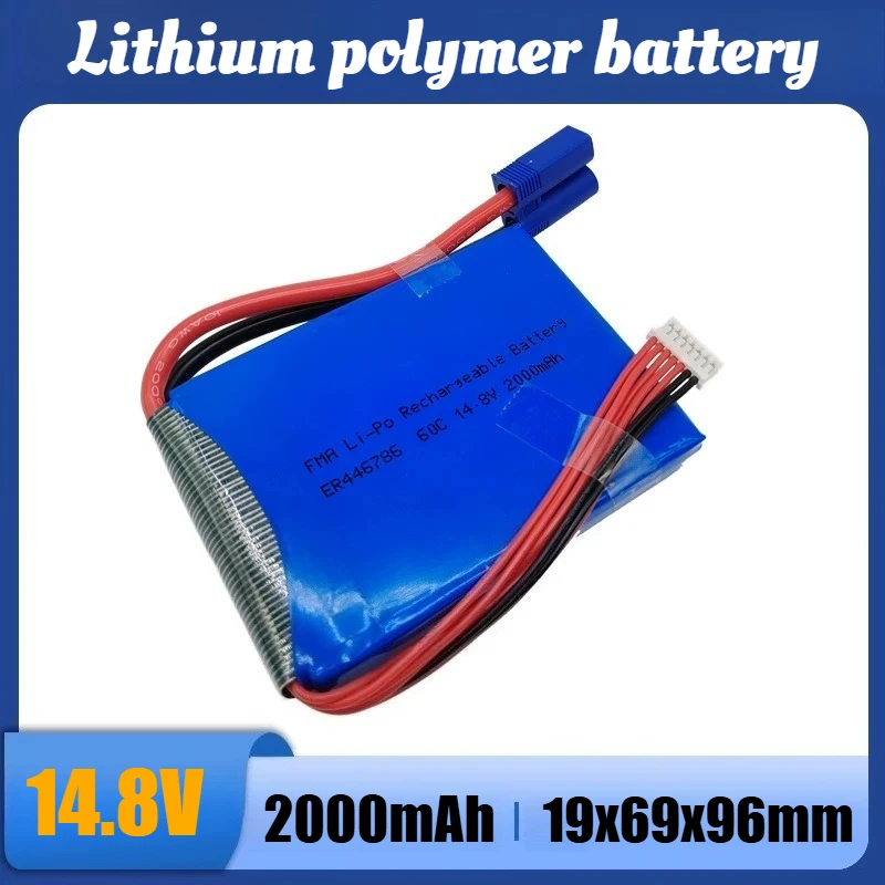 14.8V 40C 2000mAh-6000mAh Car Jump Starter Li-Polymer Rechargeable Battery Li-Po for Booster Jumper Igniter, with EC5+XH-5P/7P