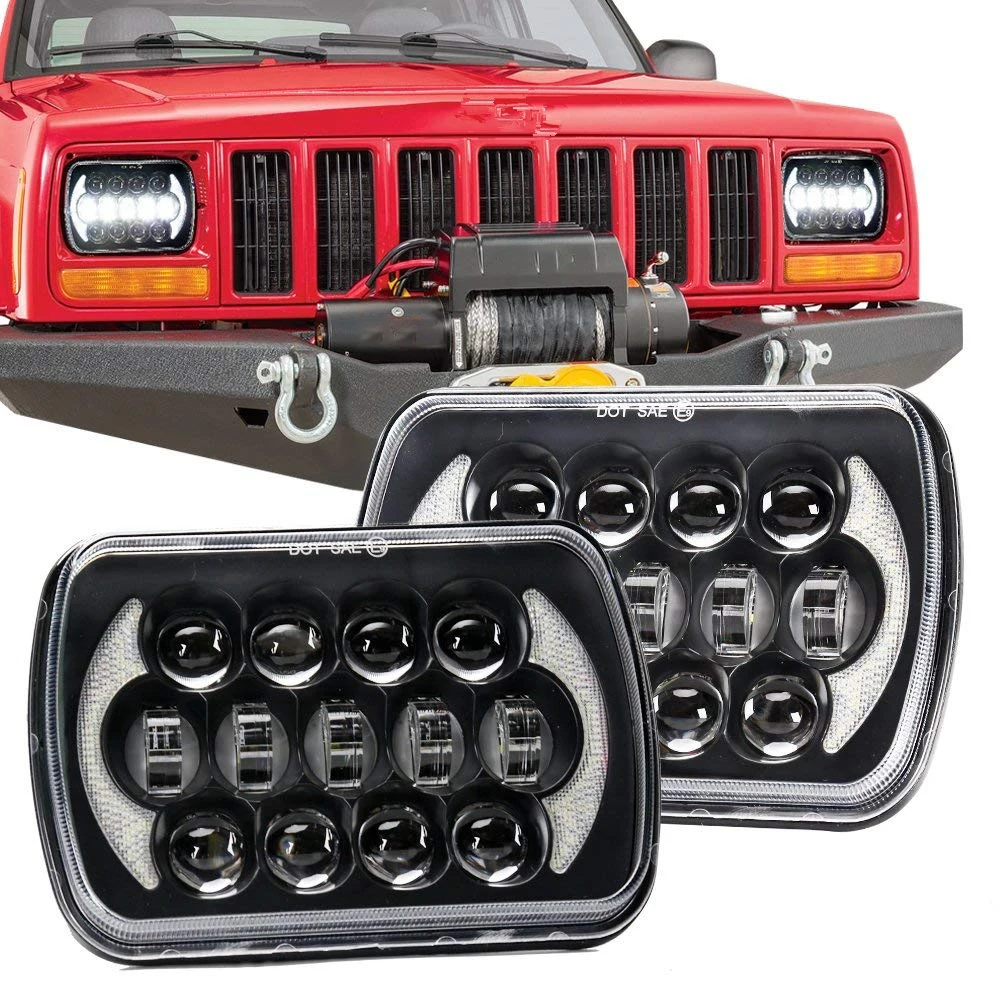 

5x7 "near-high beam square waterproof headlights For Jeep Cherokee XJ Wrangler YJ Motocross 7x6 general purpose headlights