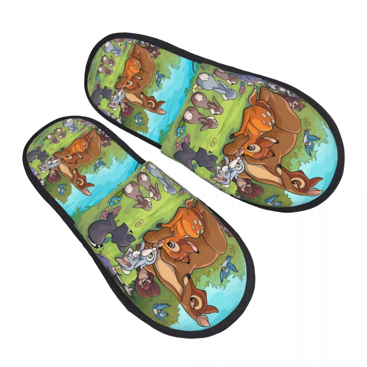 

Изготовленные на заказ домашние тапочки из мягкой пены с эффектом памяти Bambi, женские уютные теплые нескользящие тапочки с рисунком оленя