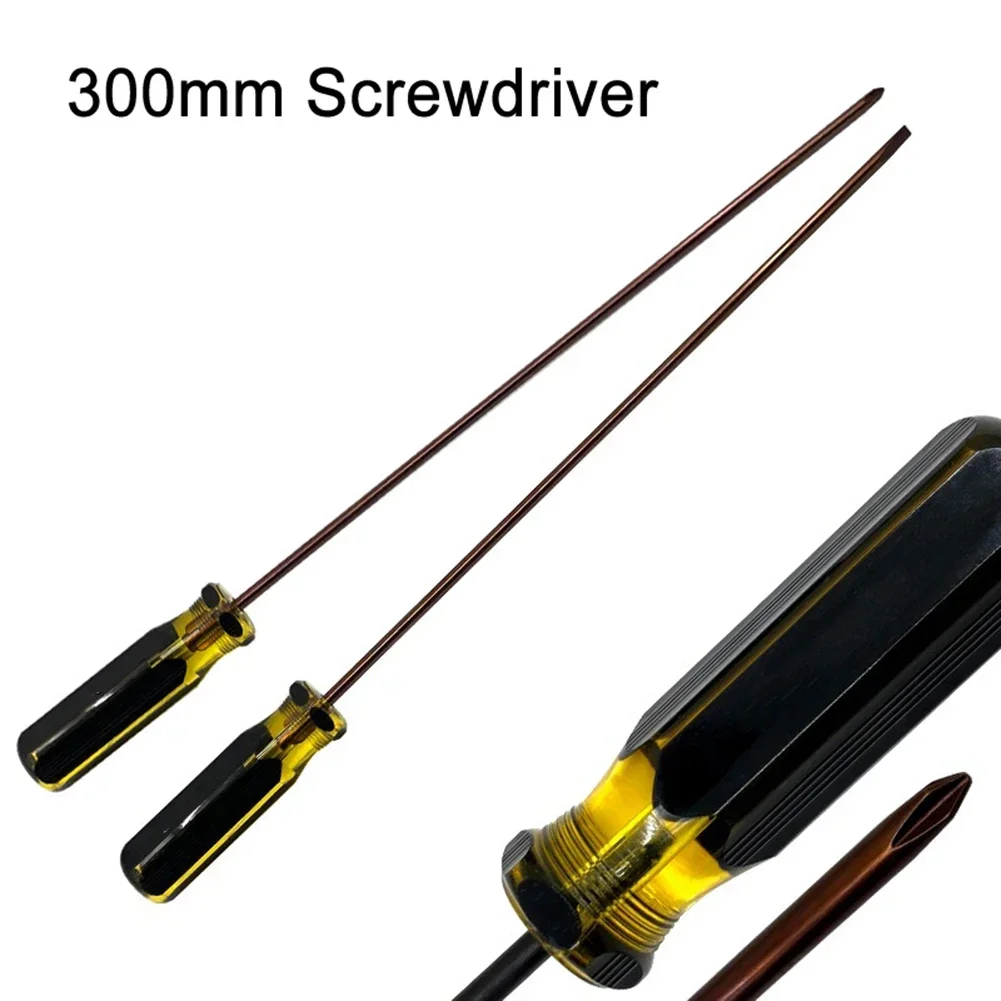 12Inch Extended Screwdriver Long Slotted Cross Screwdriver Rubber Handle Multipurpose Magnetic Electric Screwdriver Tools