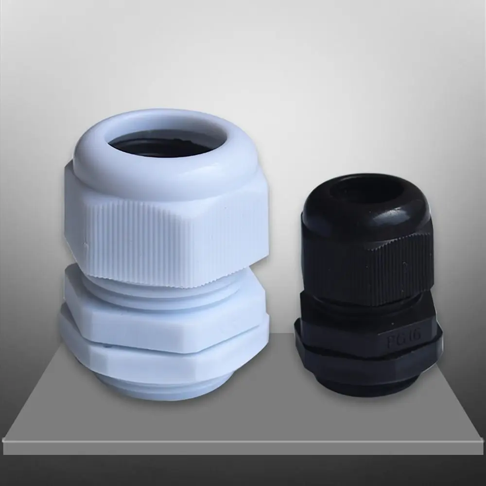 Waterproof Joint Cable Gland Plastic Cable Entry IP68 PG7 PG9 PG11 PG16  White Black Nylon Plastic Connector