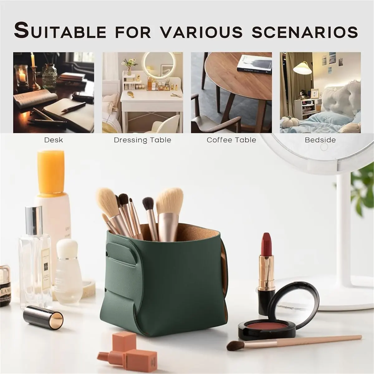 2-Pack Desk Accessories Storage - Pencil Pen Holder - Makeup Brush Holder Organizer - Stylish Addition to Home Decor