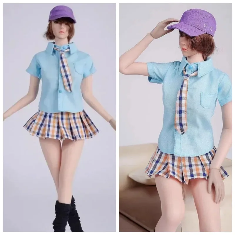 

1/6 Jk Uniform Japanese Preppy Short Shirt Pleated Skirt for 12 Inch Female Soldier Student Action Figure Doll Model Accessory