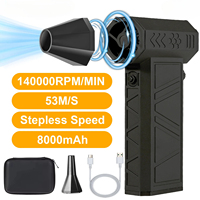 BBQ Mini Air Blower Snow Removal Fan 140000 RPM Handheld Electric Turbo Jet Fan 53m/s Wind Speed Brushless Motor Violent Fan