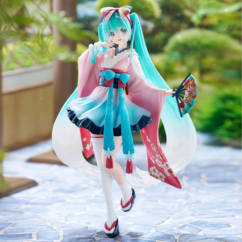 Tersedia Asli FuRyu TENITOL Seri Tokyo Baru Hatsune Miku Kimono Desktop Lucu Anime Action Figure Mainan Hadiah Koleksi Model