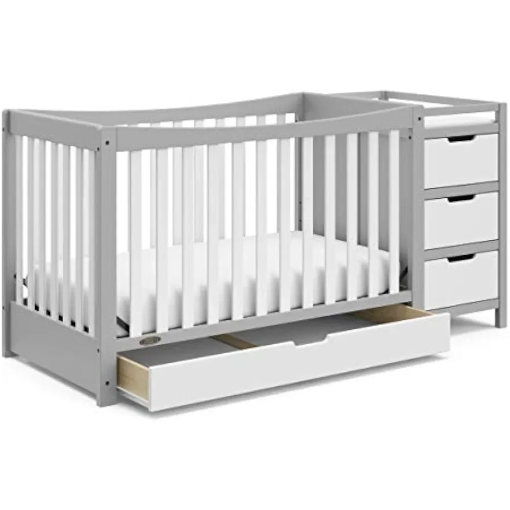 Convertible Crib & Changer with Drawer Crib and Changing-Table Combo, Includes Changing Pad