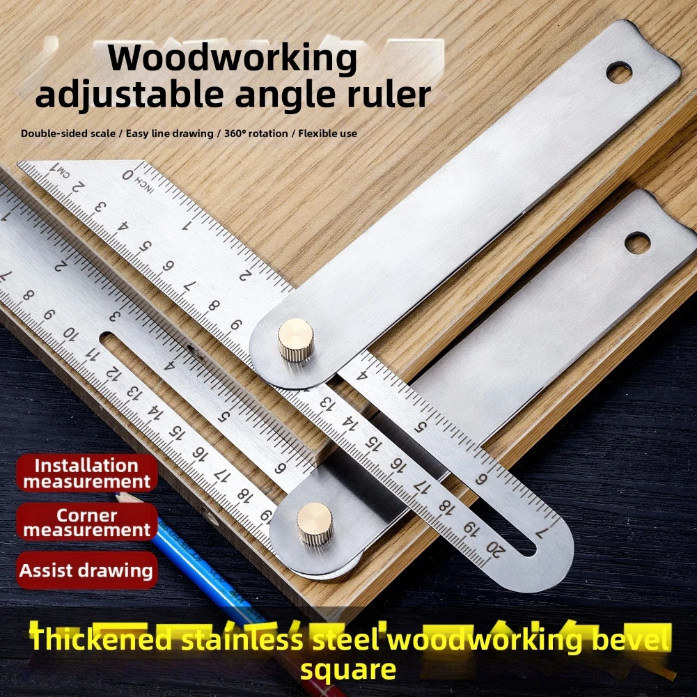 High-Precision Stainless Steel Angle Ruler: Versatile Tool For Woodworking Angle Ruler Measuring Ruler