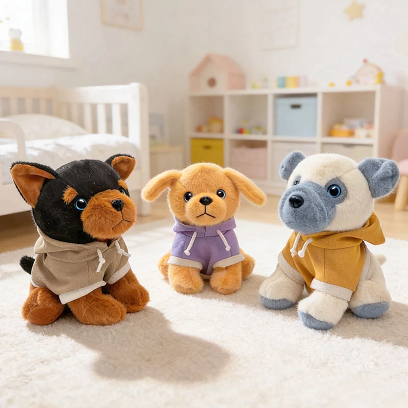 5 Style Dressing Up Dog Plush Toy Simulated Fluffy Dog Plush Doll Beagle Shiba Inu Schnauzer Stuffed Animal Birthday Gift