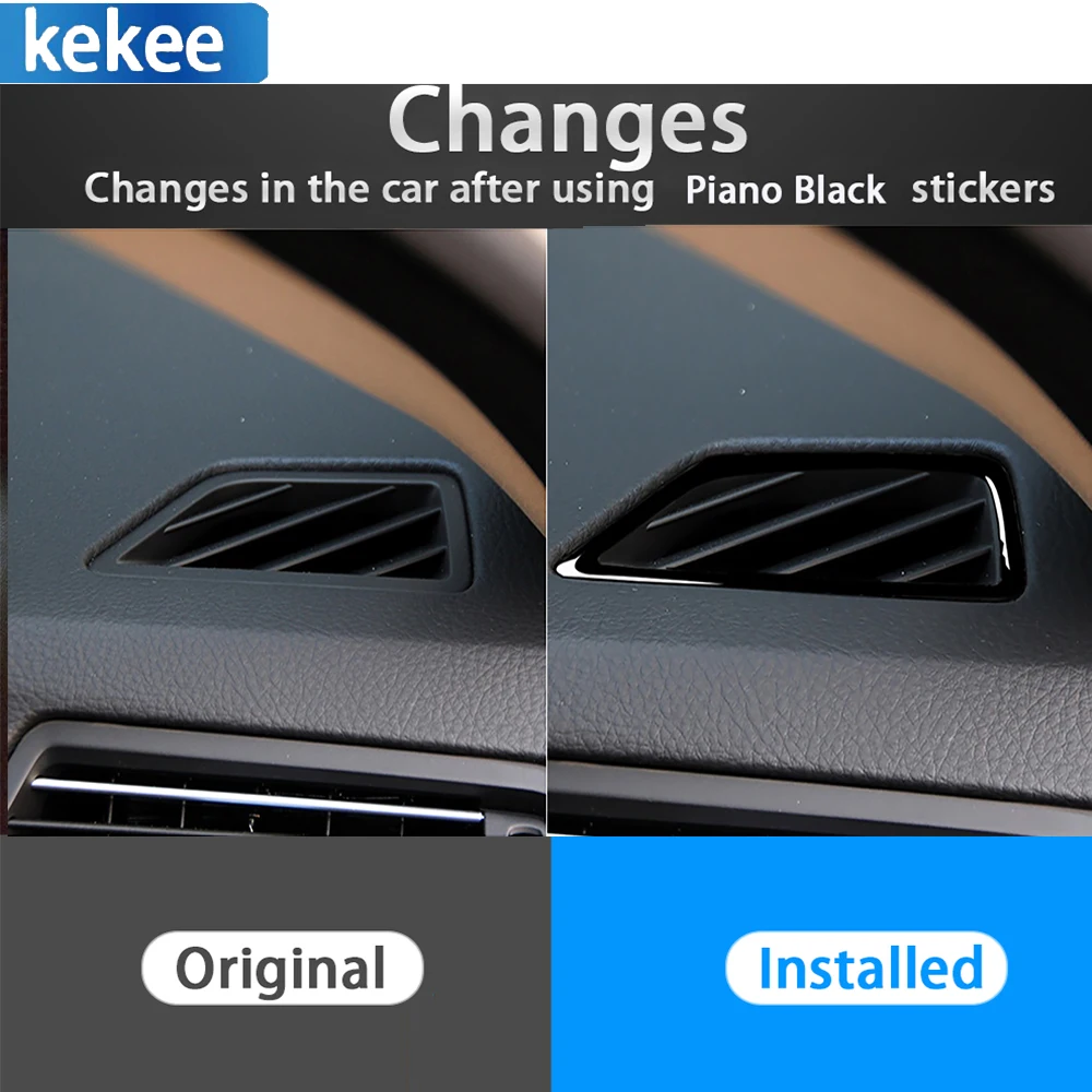 

For BMW 5 Series For F07 5GT 535i 2010-2016 Piano Black Auto Instrument Panel Air Conditioning Vents Cover Car Trim Sticker