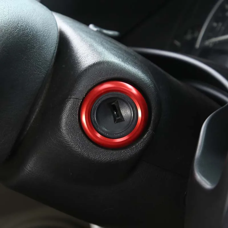 

For Hummer H2 SUV SUT 2003-2007 Red Alloy Start Stop Engine Keyhole Decorative Trim / Roof Speaker Protection Ring Cover