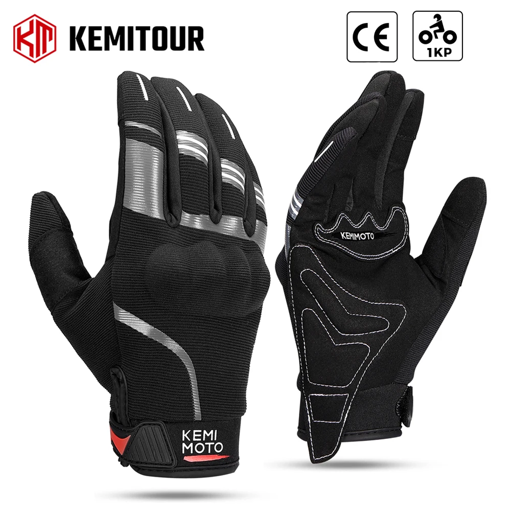 KEMITOUR Motorcycle Gloves Summer Riding Gloves Hard Knuckle Touchscreen Moto Gloves For Dirt Bike Motocross ATV UTV CE 1KP